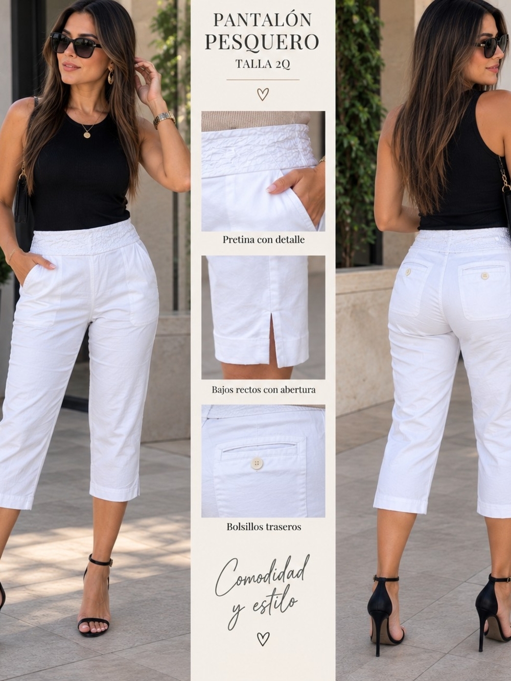 INC International Concepts White Cropped Pull-On Capris